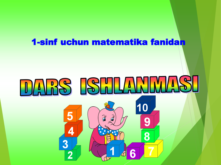 1-sinf uchun matematika fanidan
