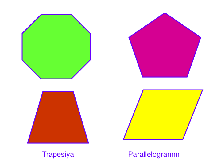 Trapesiya
Parallelogramm
