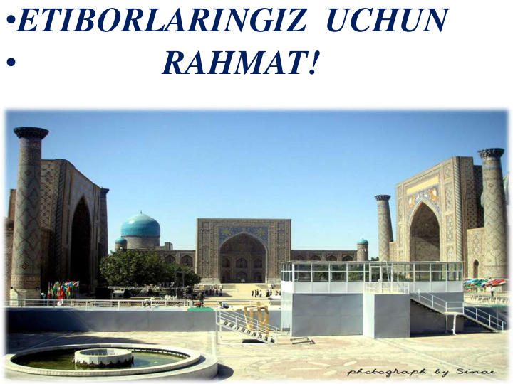 •ETIBORLARINGIZ  UCHUN
•
RAHMAT!
