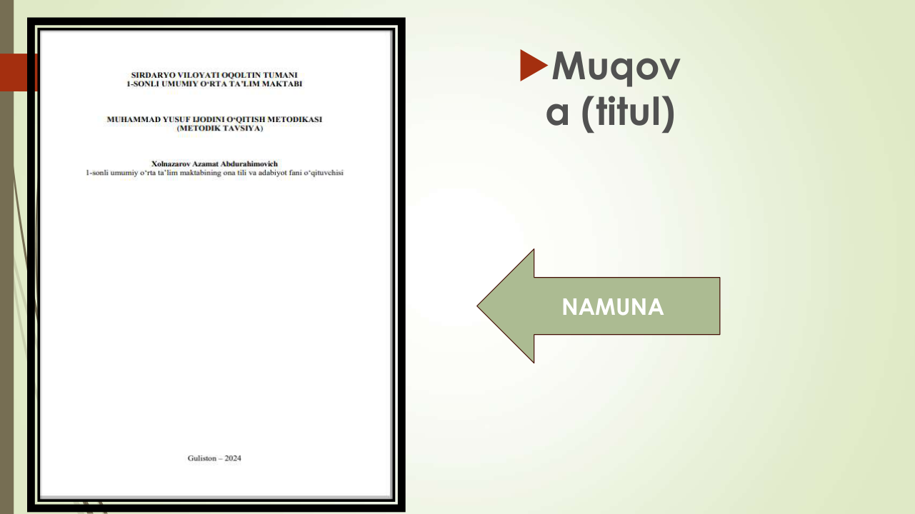 Muqov
a (titul)
NAMUNA
