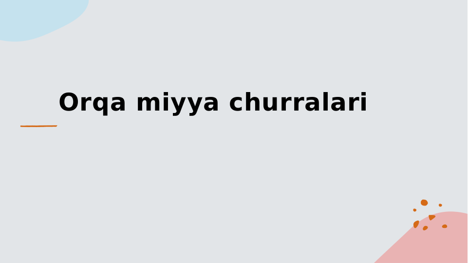 Orqa miyya churralari
