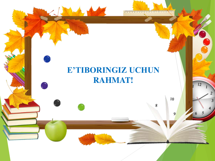 E’TIBORINGIZ UCHUN
RAHMAT!
