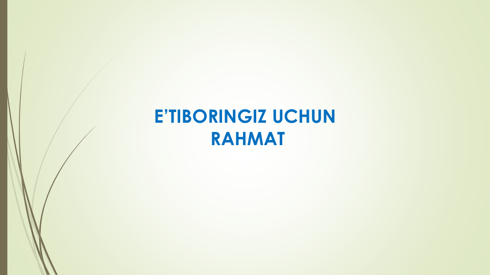 E’TIBORINGIZ UCHUN
RAHMAT
