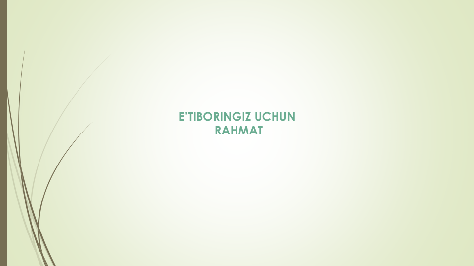 E’TIBORINGIZ UCHUN
RAHMAT
