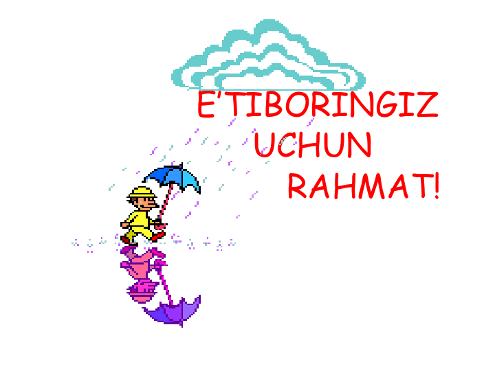 E’TIBORINGIZ 
UCHUN 
RAHMAT!
