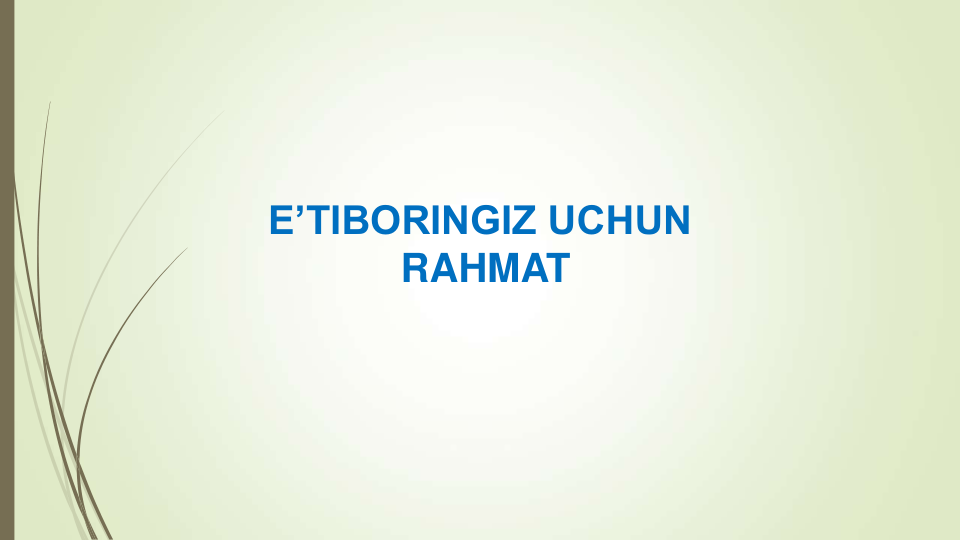 E’TIBORINGIZ UCHUN
RAHMAT
