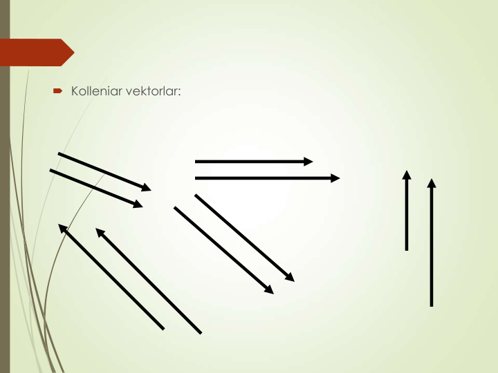  Kolleniar vektorlar:
